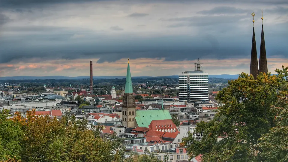 Blick über die Innenstadt von Bielefeld