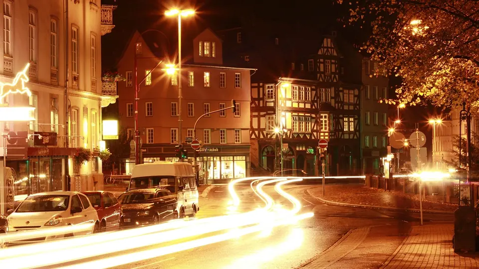 Altstadt von Marburg am Abend