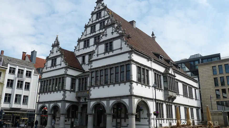 Rathausplatz in der Paderborner Innenstadt